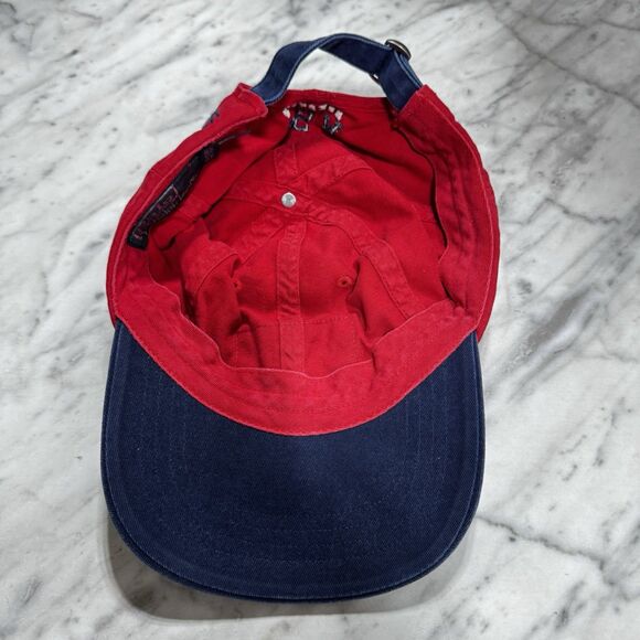 VTG Polo Ralph Lauren Hat USA Flag Cap Red Cotton Strap Back Embroidery Logo - Picture 12 of 13